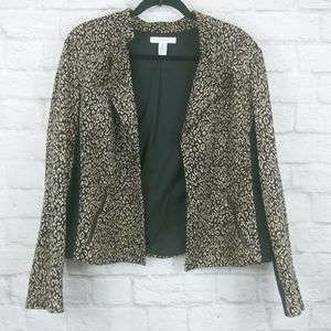 Chico's Animal Design Open Front Jacket Size XL